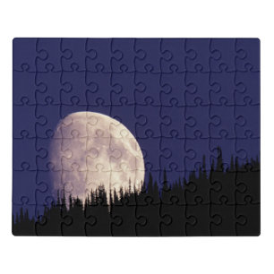 Moon & Forest Glacier National Park Montana Jigsaw Puzzle