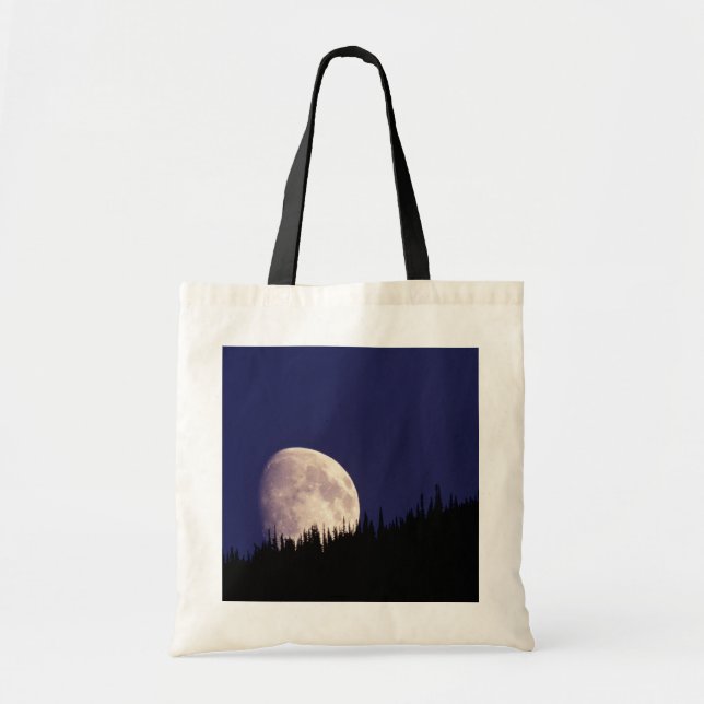 Moon & Forest | Glacier National Park Montana Tote Bag (Front)
