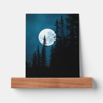 Moon Forest Sky Personalized Monogram Picture Ledge by ironydesignphotos at Zazzle