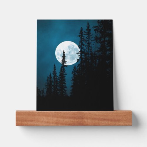 Moon Forest Sky Personalized Monogram Picture Ledge