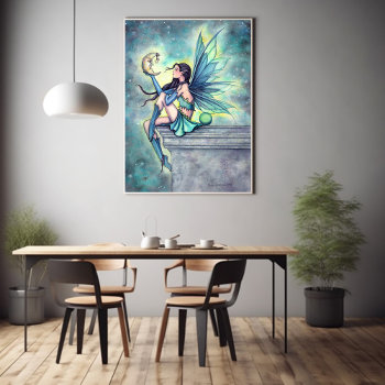 Moon Friend Fairy Art By Molly Harrison Poster by robmolily at Zazzle
