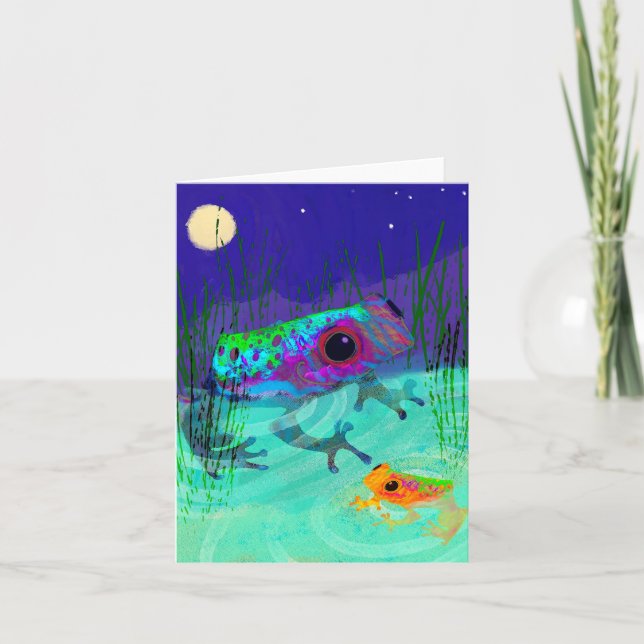 Moon Frogs BLANK Greeting Card (Front)