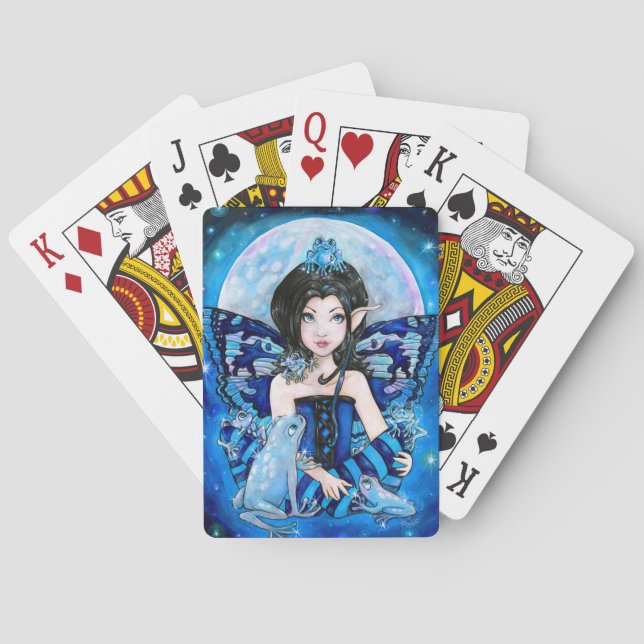 "Moon Frogs" playing cards (Back)