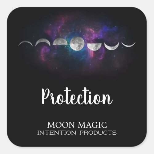 Moon Galaxy Intention Spell Square Sticker