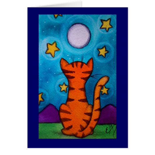 Moon Gazing Cat Cards (Front)