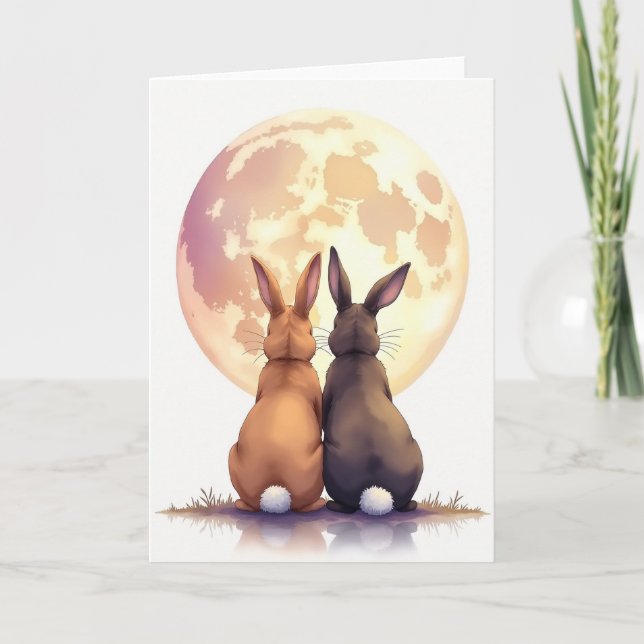 Moon Gazing Friends Art Card (Front)