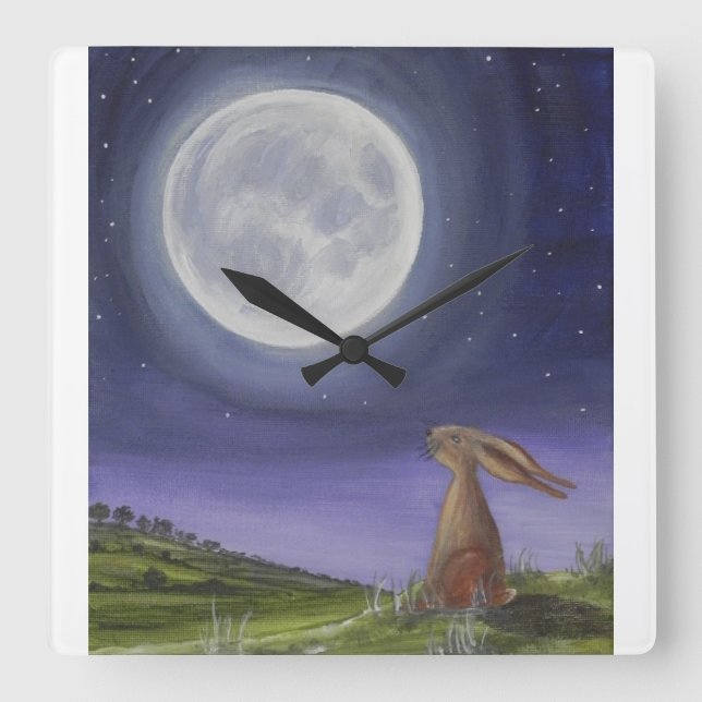 Moon Gazing Hare Clock (Front)