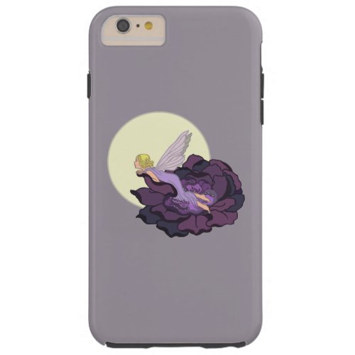 Moon Gazing Purple Flower Fairy Evening Sky Tough iPhone 6 Plus Case