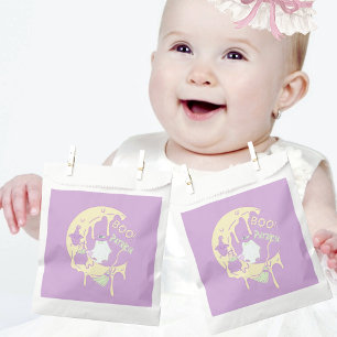 Moon Ghost Illustration Purple Kids Girl Halloween Favor Bag