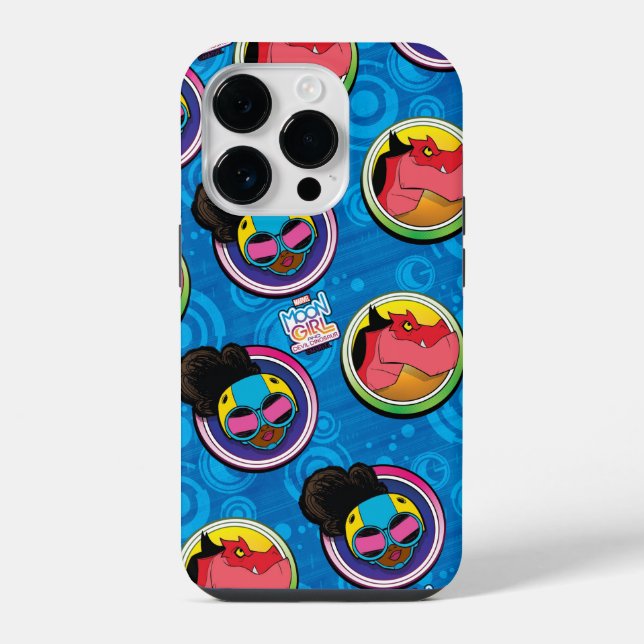Moon Girl and Devil Dinosaur Circles Pattern Iphone Case (Back)