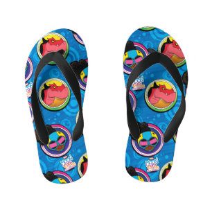 Moon Girl and Devil Dinosaur Circles Pattern Kid's Flip Flops