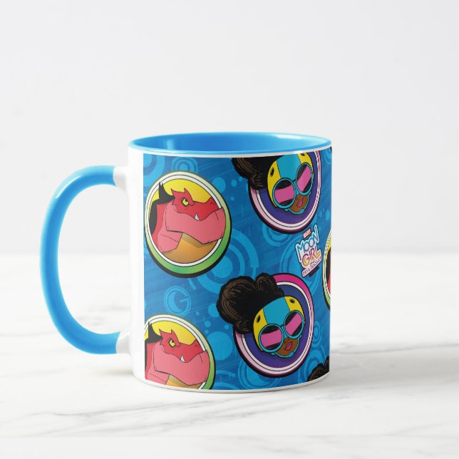 Moon Girl and Devil Dinosaur Circles Pattern Mug (Left)