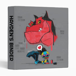 Moon Girl and Devil Dinosaur Graffiti Painting 3 Ring Binder