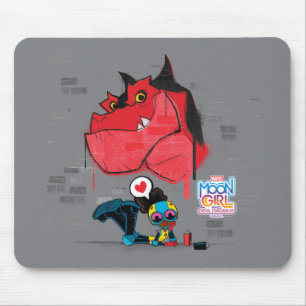 Moon Girl and Devil Dinosaur Graffiti Painting Mouse Pad
