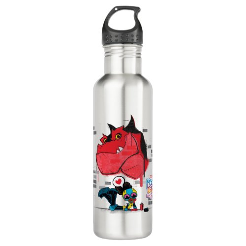 Moon Girl and Devil Dinosaur Graffiti Painting Stainless Steel Water Bottle