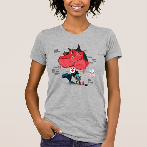 Moon Girl and Devil Dinosaur Graffiti Painting T_Shirt