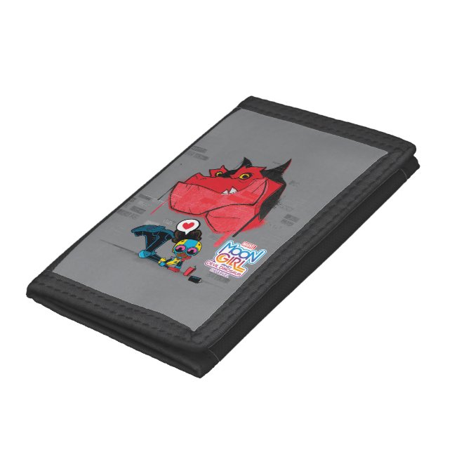 Moon Girl and Devil Dinosaur Graffiti Painting Trifold Wallet (Bottom)