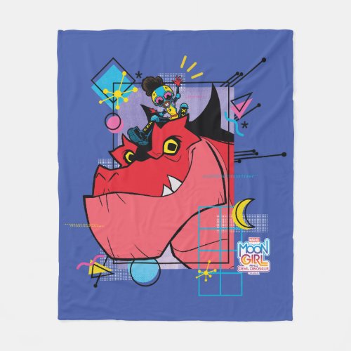 Moon Girl and Devil Dinosaur Memphis Pop Graphic Fleece Blanket