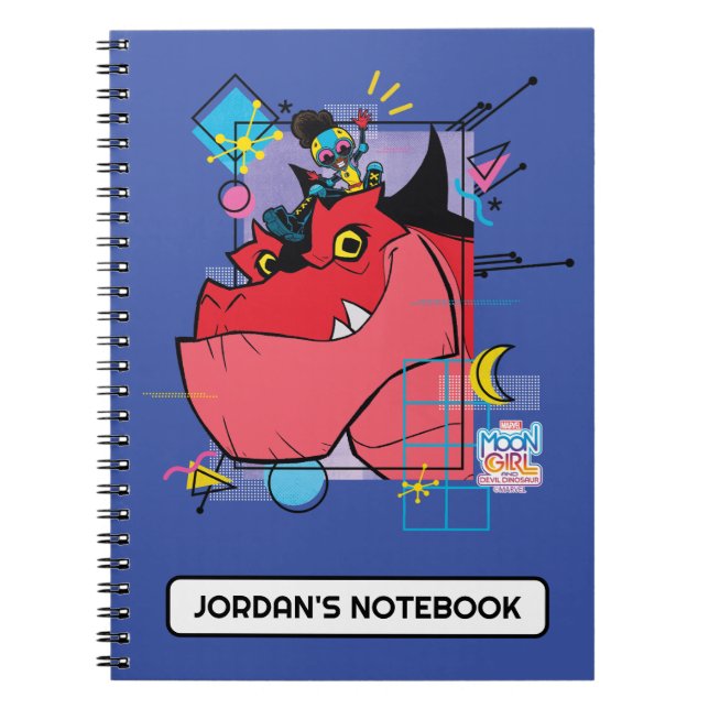 Moon Girl and Devil Dinosaur Memphis Pop Graphic Notebook (Front)
