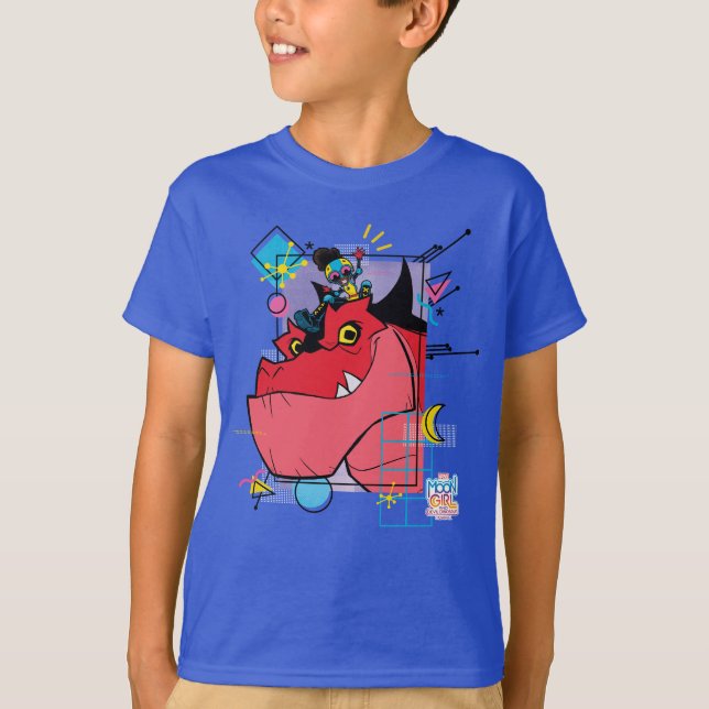 Moon Girl and Devil Dinosaur Memphis Pop Graphic T-Shirt (Front)