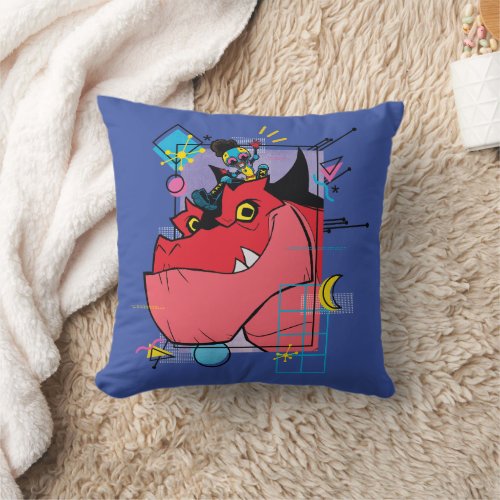 Moon Girl and Devil Dinosaur Memphis Pop Graphic Throw Pillow