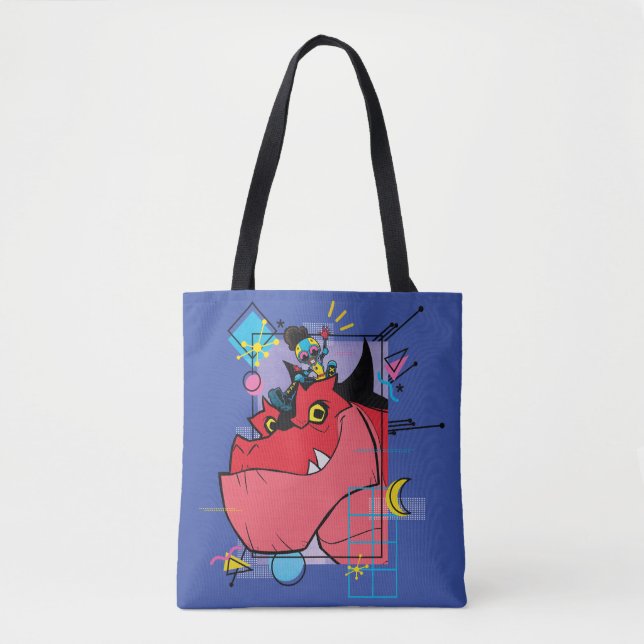 Moon Girl and Devil Dinosaur Memphis Pop Graphic Tote Bag (Front)