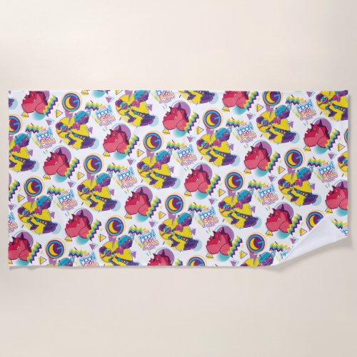 Moon Girl and Devil Dinosaur Memphis Pop Pattern Beach Towel