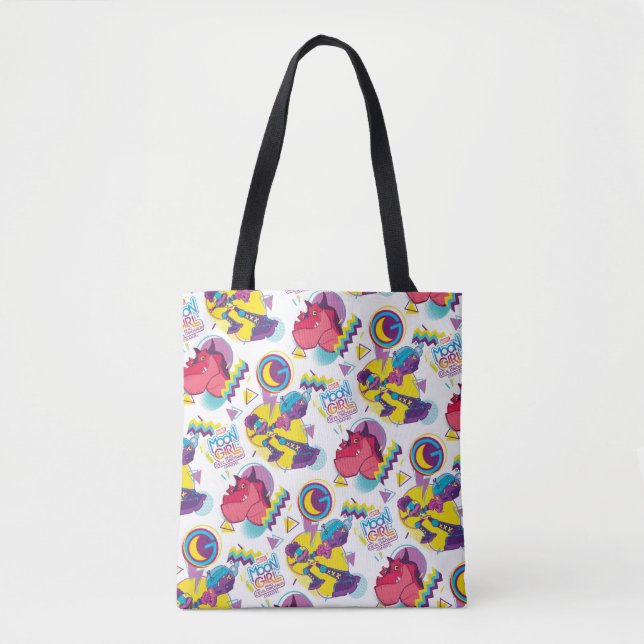 Moon Girl and Devil Dinosaur Memphis Pop Pattern Tote Bag (Front)