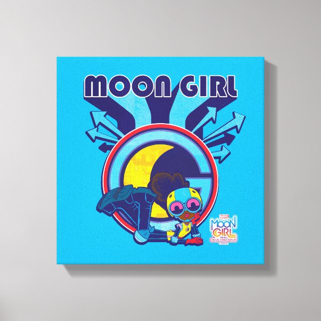Moon Girl Arrow Icon Graphic Canvas Print (Front)