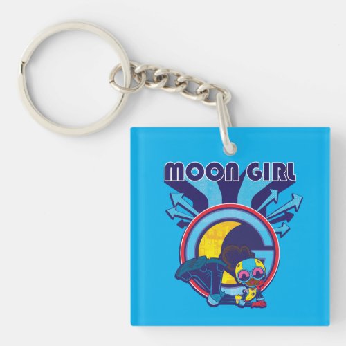 Moon Girl Arrow Icon Graphic Keychain