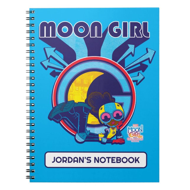 Moon Girl Arrow Icon Graphic Notebook (Front)