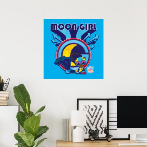 Moon Girl Arrow Icon Graphic Poster
