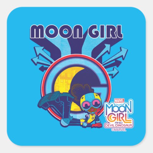 Moon Girl Arrow Icon Graphic Square Sticker