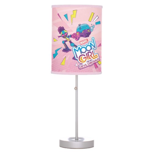 Moon Girl Bubble Maker Pastel Pop Graphic Table Lamp