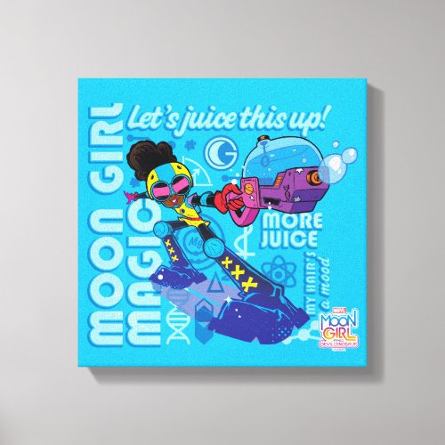 Moon Girl Bubble Maker Quote Graphic Canvas Print