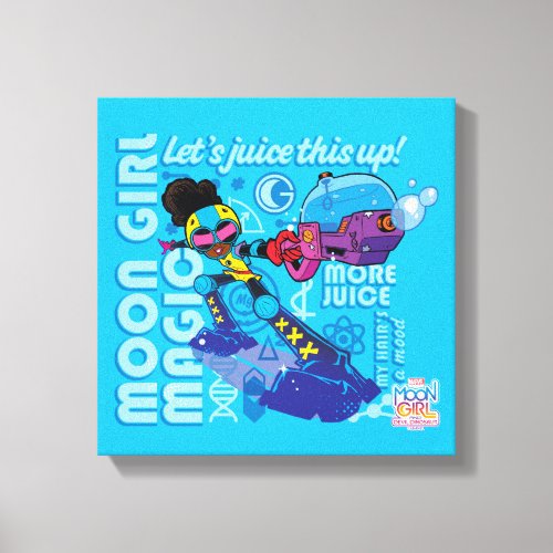 Moon Girl Bubble Maker Quote Graphic Canvas Print