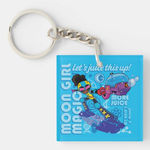 Moon Girl Bubble Maker Quote Graphic Keychain