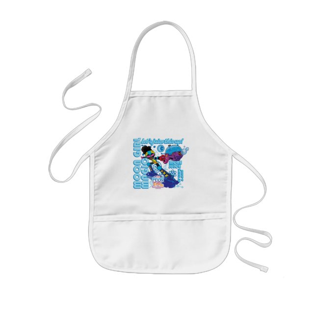 Moon Girl Bubble Maker Quote Graphic Kids' Apron (Front)