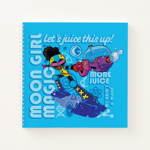 Moon Girl Bubble Maker Quote Graphic Notebook