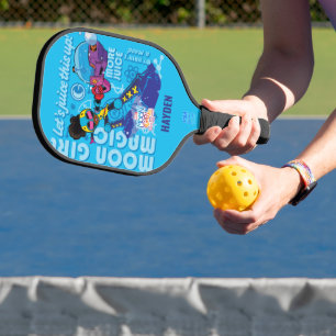 Moon Girl Bubble Maker Quote Graphic Pickleball Paddle