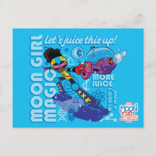 Moon Girl Bubble Maker Quote Graphic Postcard