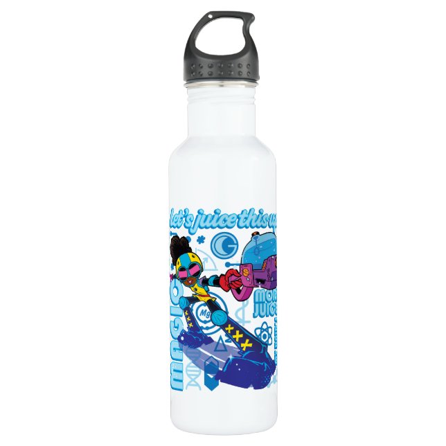 Moon Girl Bubble Maker Quote Graphic Stainless Steel Water Bottle (Front)