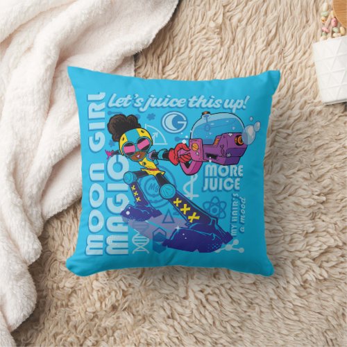 Moon Girl Bubble Maker Quote Graphic Throw Pillow