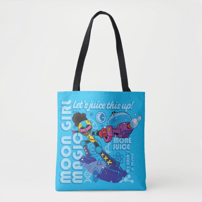 Moon Girl Bubble Maker Quote Graphic Tote Bag (Front)