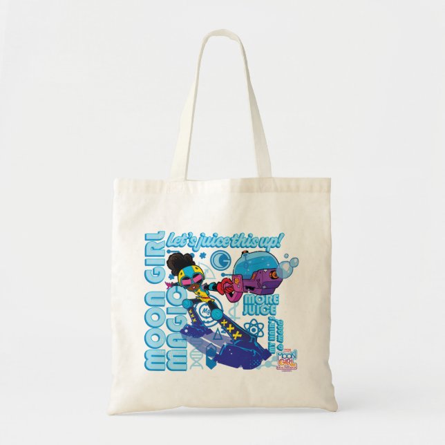 Moon Girl Bubble Maker Quote Graphic Tote Bag (Front)
