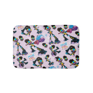 Moon Girl Character Pose Pattern Bath Mat