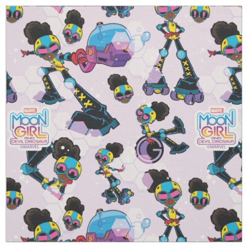 Moon Girl Character Pose Pattern Fabric