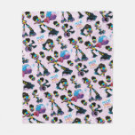 Moon Girl Character Pose Pattern Fleece Blanket