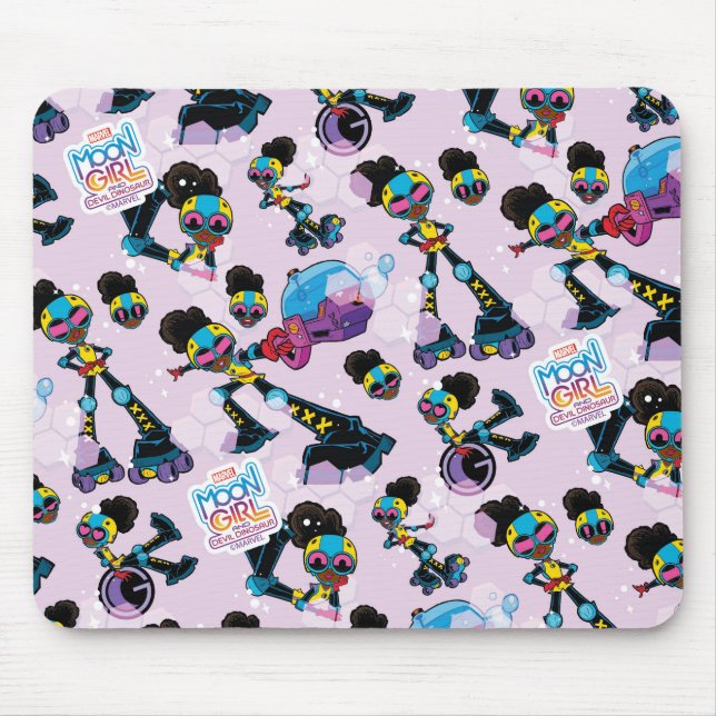 Moon Girl Character Pose Pattern Mouse Pad (Front)