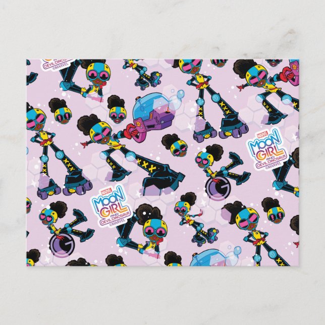 Moon Girl Character Pose Pattern Postcard (Front)